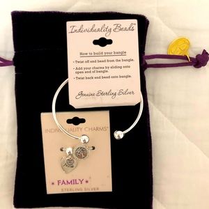 NWT Sterling Silver Bracelet w Mom Family Charms